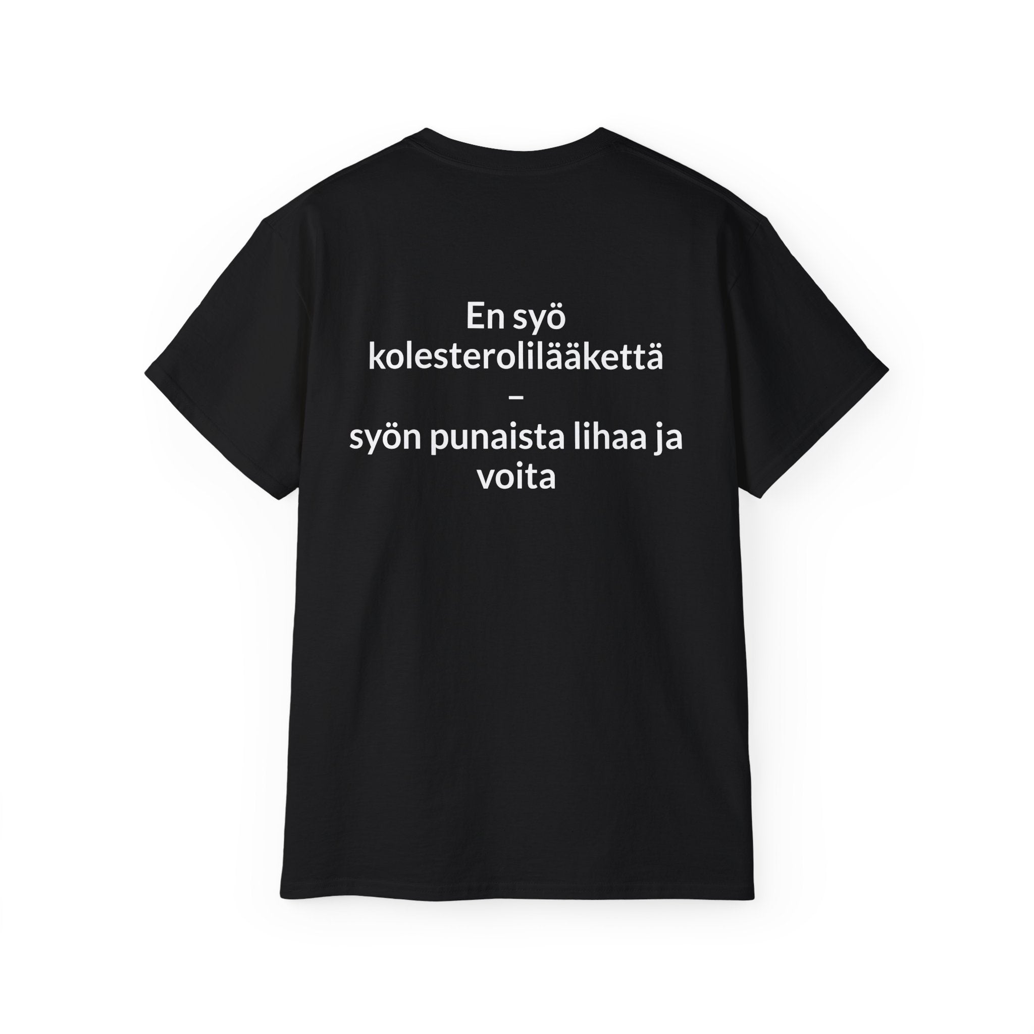 T-paita  “En syö kolesterolilääkettä – syön punaista lihaa ja voita”