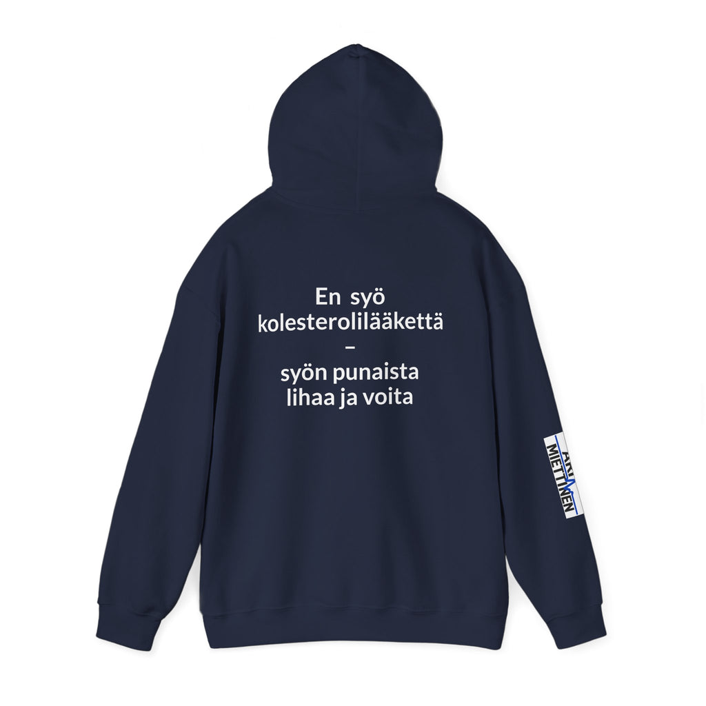 Ari Miettinen kanavan huppari tekstillä en syö kolesterolilääkettä