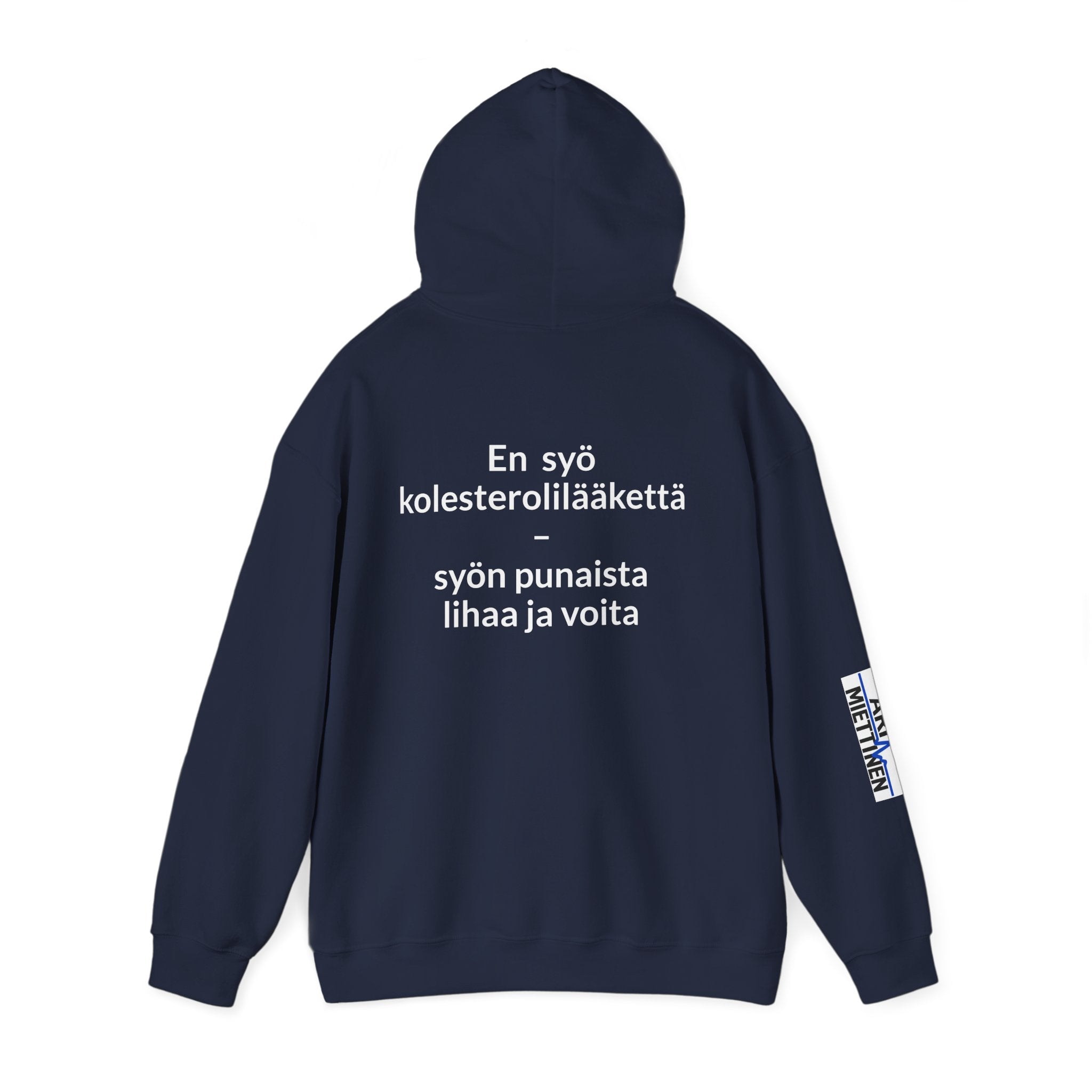 Ari Miettinen kanavan huppari tekstillä en syö kolesterolilääkettä